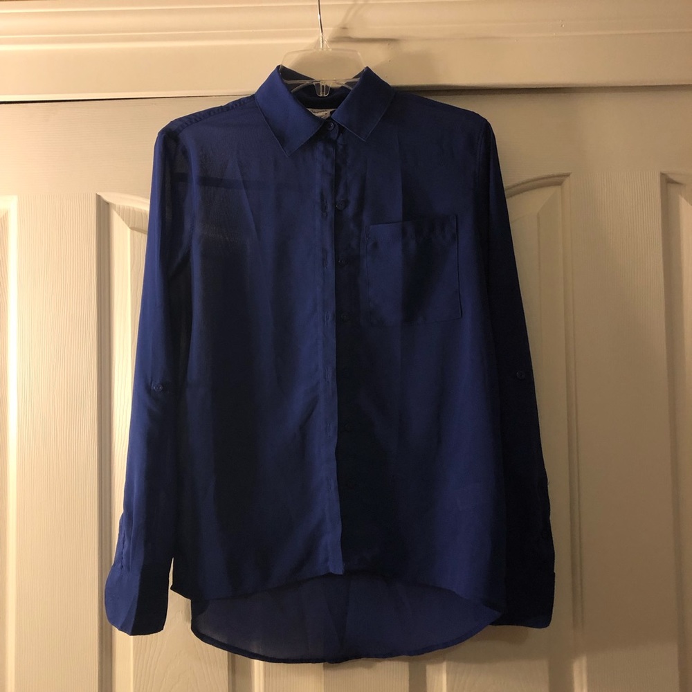 AEROPOSTALE- Blue button up blouse